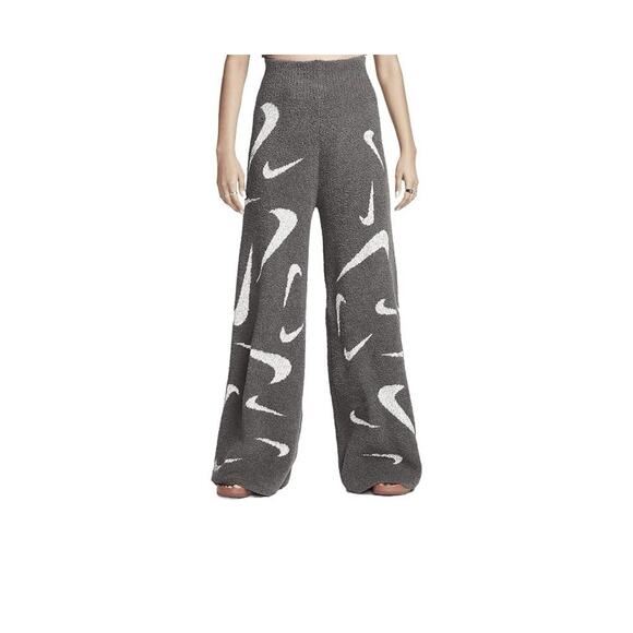 New Women’s Sz M Nike Phoenix Cozy Boucle Knit Pants Ash Gray FD4288-254 - Picture 1 of 5